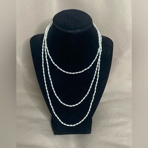 Long Vintage Faux Mini Pearl Necklace